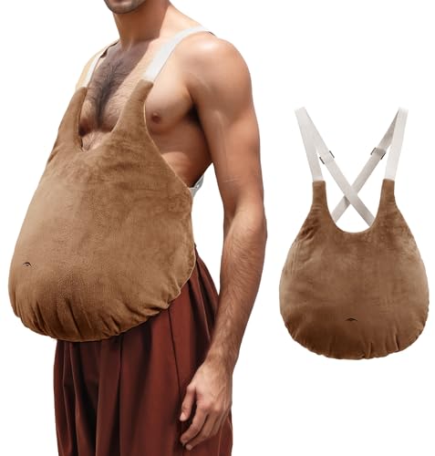 DAZCOS Künstlicher Bauch für Weihnachtsmann-Kostüme für Männer und Frauen, alte Dame, fetter Kerl, Weihnachten, Halloween, Cosplay (Kaffee) von DAZCOS