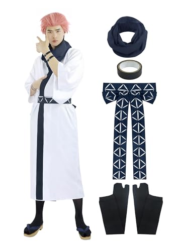 DAZCOS Anime-Cosplay-Kostüm für Herren, US-Größe, Rollenkimono-Outfit mit Taillengürtel, Schwarz, XXL von DAZCOS