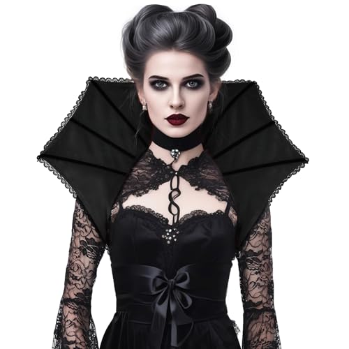 DAZCOS Vampir-Stehhalsband für Damen, viktorianisch, Gothic, Königin, Halsband für Halloween, Cosplay, Schwarz, Einheitsgröße DAZCOS Vampir-Stehhalsband für Damen, viktorianisch, Gothic, Königin, Halsband für Halloween, Cosplay, Schwarz, Einheitsgröße von DAZCOS