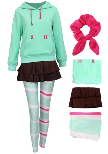 DAZCOS Vanelope von Schweetz Cosplay-Kostüm für Damen - Blau - X-Large DAZCOS Vanelope von Schweetz Cosplay-Kostüm für Damen - Blau - X-Large von DAZCOS