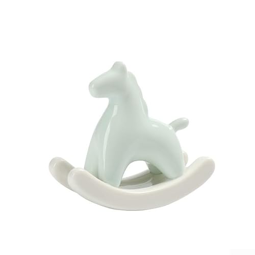 Craft Horse Figur für Kinder, weiche Polsterung und sicherer Griff für ein sicheres Reiterlebnis (Grün (blaue Teile) von DAZZLEEX