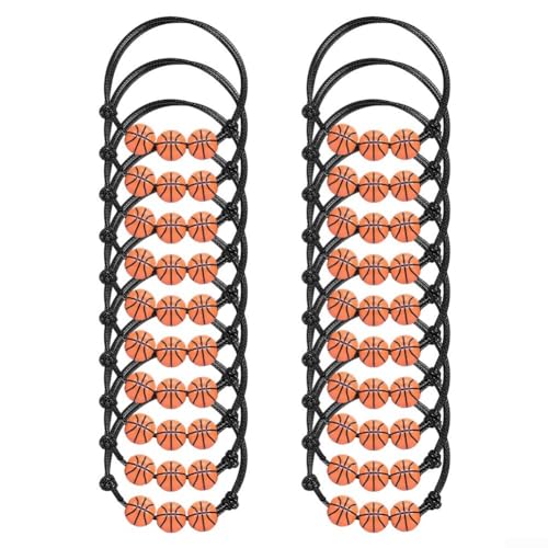 DAZZLEEX 20 verstellbare Sport-Armbänder für Kinder, ideal für Team- und Geburtstagsfeiern (Basketball) von DAZZLEEX