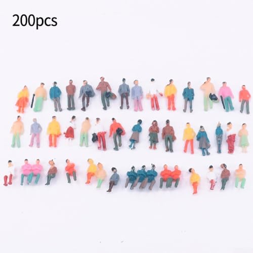 DAZZLEEX Realistisch bemalte Figuren-Set mit 200 Stück, wesentliche Ergänzung für jede Modelleisenbahn oder Diorama-Setup von DAZZLEEX