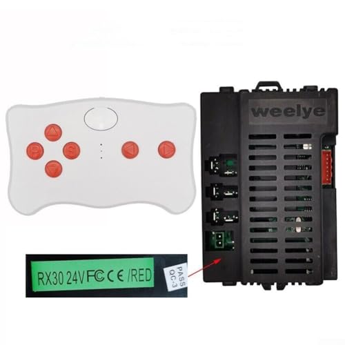 Hasaller-Steuerbox-Ersatz-Bluetooth-Sender, elektrischer Spielzeugauto-Weelye-Empfänger 6 V, 12 V, 24 V und 2,4-G-Fernbedienung (RX30 24 V FCC komplettes Set) von DAZZLEEX
