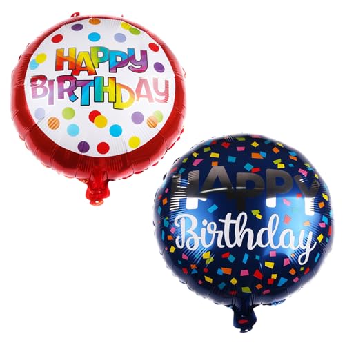 2 Stück Happy Birthday Luftballons, Happy Birthday Folienballons, Geburtstagsdeko, Geburtstagsslogans, Runde Luftballons Für Geburtstags-überraschungsparty-Dekoration 2 Stück Happy Birthday Luftballons, Happy Birthday Folienballons, Geburtstagsdeko, Geburtstagsslogans, Runde Luftballons Für Geburtstags-überraschungsparty-Dekoration von DAZZLUXE