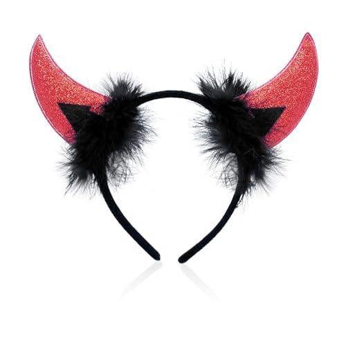 DAZZLUXE 1 Stück Teufelshörner-Stirnband, Rote Teufelsohren, Teufelsstirnband, Haarschmuck Für Jungen Und Mädchen, Kopfschmuck-Requisiten, Geeignet Für Karneval, Halloween DAZZLUXE 1 Stück Teufelshörner-Stirnband, Rote Teufelsohren, Teufelsstirnband, Haarschmuck Für Jungen Und Mädchen, Kopfschmuck-Requisiten, Geeignet Für Karneval, Halloween von DAZZLUXE