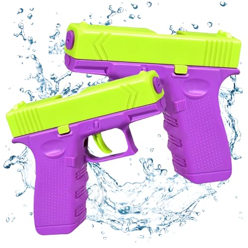 2 Stück Wasserpistole Spielzeug für Kinder,Mini Wasserpistolen,Wasserpistole mit großer Reichweite,Premium Wasserpistolen Set,für Sport,Pools,Strände und Wasserschlachten im Freien von DAZZTIME