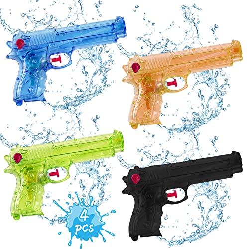 4 Stück Wasserpistole Spielzeug für Kinder,Mini Wasserpistolen,Wasser Spritzpistole Kunststoff,Premium Wasserpistolen Set,kleine wasserpistole,Outdoor Aktivität Wasserkampf,Zufällige Farbe von DAZZTIME