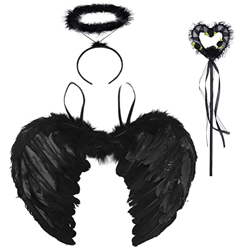 Engelsflügel,Engel Kostüm Damen 60 cm,Engel Flügel,Federflügel Engel,Flügel Mädchen,Engelsflügel Kinder Kostüm Engel Flügel,Engel Kostüm Mädchen,für Karneval,Fasching,Mottoparty,Hallowee von DAZZTIME