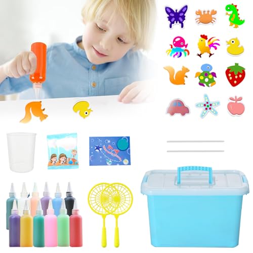 DAZZTIME Handgemachtes Wasserspielzeug Für Kinder,Magischer Wasserelfe,3D Aqua Gelz,12 Flaschen Farbgel, Je 60ml, 14 Formen,Mit Aufbewahrungsbox,Aqua Fairy Toy Set Für Jungen und Mädchen. von DAZZTIME
