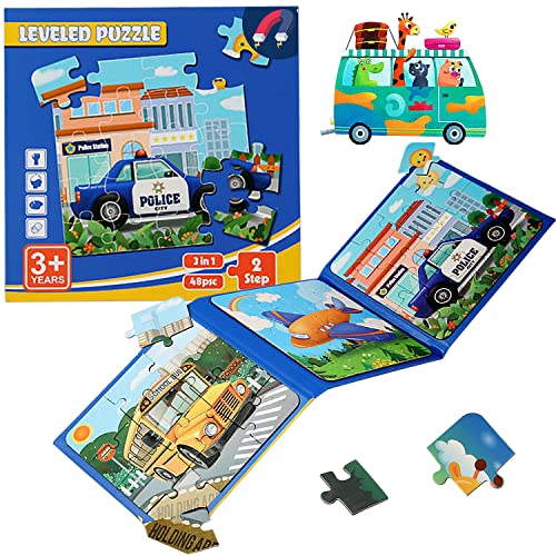 Kinderpuzzle,Magnet Puzzle,Auto Puzzle für Kinder,Reisespiele Kinder Pädagogisches Puzzles,Pädagogisches Spielzeug,Lernspielzeug für Kinder 3 4 5 Jahren,Geschenk und Spiele für Kinder von DAZZTIME