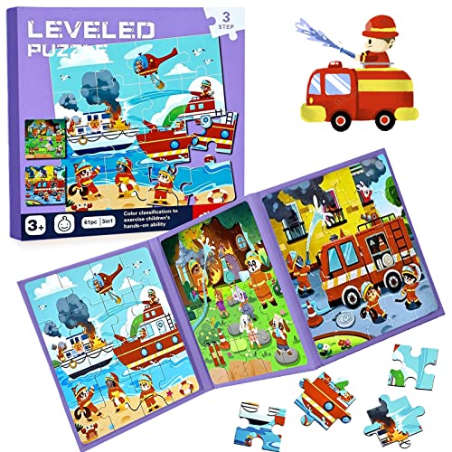 Kinderpuzzle,Magnet Puzzle,Tier Puzzle für Kinder,Reisespiele Kinder ab 3 Pädagogisches Puzzles,Pädagogisches Spielzeug,Lernspielzeug für Kinder 3 4 5 Jahren（Brandschutz） von DAZZTIME