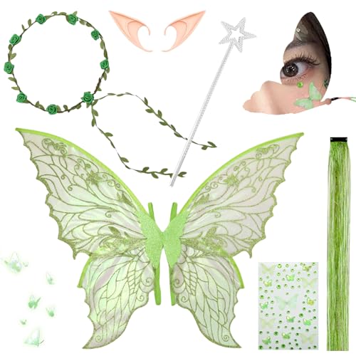 Schmetterlingsflügel,Glitzernde Engelsflügel,Prinzessinnenflügel,mit Elfenöhren,Flügel Kostüm,Feenflügel Kinder,Feen Flügel,Fairy Wings,für Karneval,Fasching,Mottoparty,Halloween Schmetterlingsflügel,Glitzernde Engelsflügel,Prinzessinnenflügel,mit Elfenöhren,Flügel Kostüm,Feenflügel Kinder,Feen Flügel,Fairy Wings,für Karneval,Fasching,Mottoparty,Halloween von DAZZTIME
