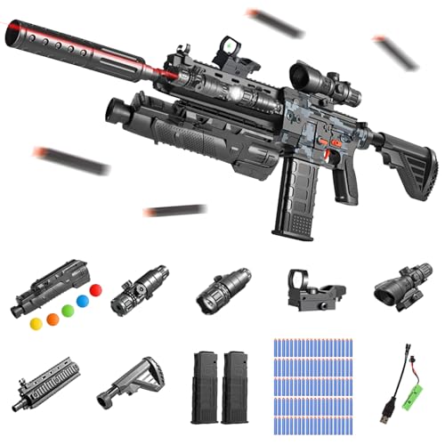 Spielzeug Pistole,Schaumstoff-Spielzeugpistole,Spielzeugpistole,Soft Bullet Toy Pistole,mit Automatischem Auswurf,Weichen Kugeln und Magazin,für Erwachsene&18+Kindergeschenke von DAZZTIME