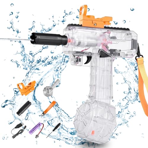 Wasserpistole Spielzeug,Wasserpistole Elektrisch,Elektrisch Automatische Wasserpistole Große Reichweite Wasserspritzpistole für Kinder Erwachsene Outdoor,Strand,Pool,Party Wasserpistole Spielzeug,Wasserpistole Elektrisch,Elektrisch Automatische Wasserpistole Große Reichweite Wasserspritzpistole für Kinder Erwachsene Outdoor,Strand,Pool,Party von DAZZTIME