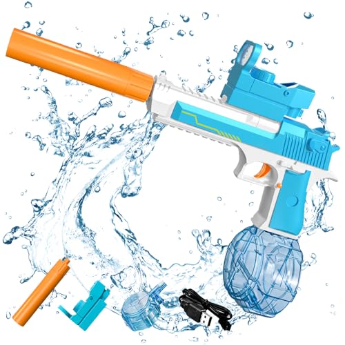 Wasserpistole Elektrisch,Wasserspritzpistolen mit Großer Reichweite, Wasserpistole für Kinder Erwachsene,26-32 FT,Automatische Spritzpistolen,Wasserspritzpistole,für Kinder und Erwachsene von DAZZTIME