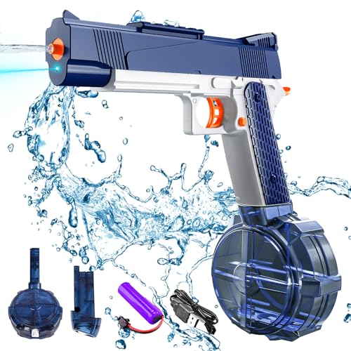 Wasserpistole für Kinder,Elektrische Wasserpistole für Erwachsene und Kinder,Wasserpistole Elektrisch,mit LED-Licht,Wasserpistole Spielzeug für Kinder,32ft Reichweite,für Sommer,Strandparty von DAZZTIME