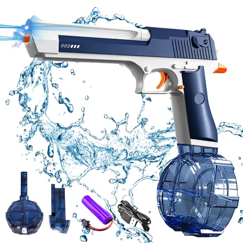 Wasserpistole für Kinder,Elektrische Wasserpistole für Erwachsene und Kinder,Wasserpistole Elektrisch,mit LED-Licht,Wasserpistole Spielzeug für Kinder,32ft Reichweite,für Sommer,Strandparty von DAZZTIME