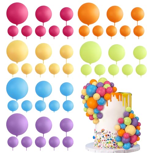 DBAILY 42 Stück Tortendeko Kugeln, Mini Ballons Tortenaufleger für Hochzeit Party Babyparty Geburtstag Torte Dekorieren von DBAILY