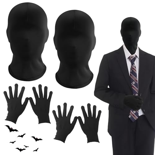 DBALL 2 Stück Vollgesichtsmaske mit 2 Paar Handschuhen Schwarze Halloween-Kopfmaske Zuschneidbar Keine Gesichtsmaske Geeignet für Halloween-Partys Radfahren Rollenspiele DBALL 2 Stück Vollgesichtsmaske mit 2 Paar Handschuhen Schwarze Halloween-Kopfmaske Zuschneidbar Keine Gesichtsmaske Geeignet für Halloween-Partys Radfahren Rollenspiele von DBALL