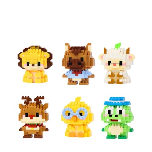 DBPBToU 6 Pack Mini Building Blocks Set, Bausteine Spielzeug für Kinder Party, Geschenke für Kinder, Jungen, Mädchen 6+ (Tierwelt) von DBPBToU