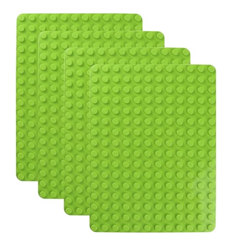 DBTW 4Stks Grüne Klassische Grundplatten, 16x12 Noppen Rechteckige Bauplatten, 25.5x19cm Konstruktion Grundplatten, Baustein Grundplatten Kompatibel mit Allen Gängigen Marken für Kinder Erwachsene von DBTW