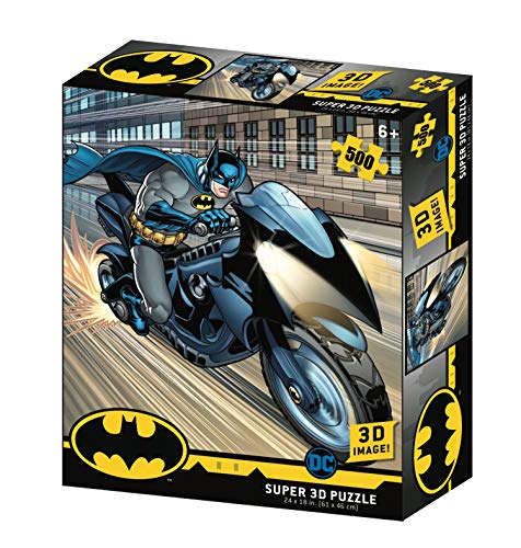 DC Comic BM32519 Batman – Batcycle 3D-Effekt-Puzzle, Mehrfarbig von DC Comic