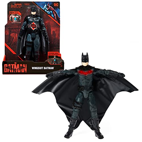 DC Batman The Batman 30cm Deluxe Batman-Actionfigur mit Sich ausbreitendem Wingsuit, Licht- und Soundeffekten zum Batman-Kinofilm von DC Comics