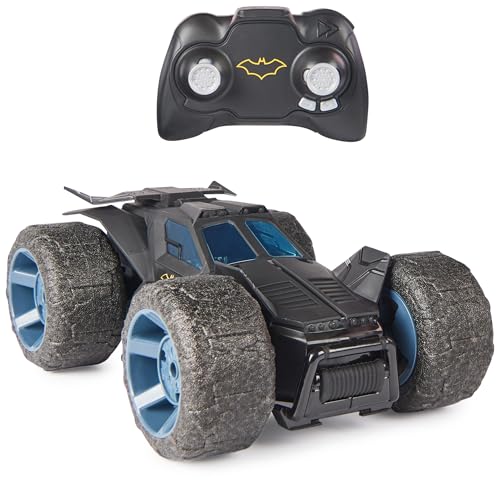 DC Comics, Batman, Stunt Force Batmobile, ferngesteuertes Auto für den Innenbereich, kompatibel mit Actionfigur, Superhelden-Kinderspielzeug zum Sammeln für Jungen und Mädchen von Batman