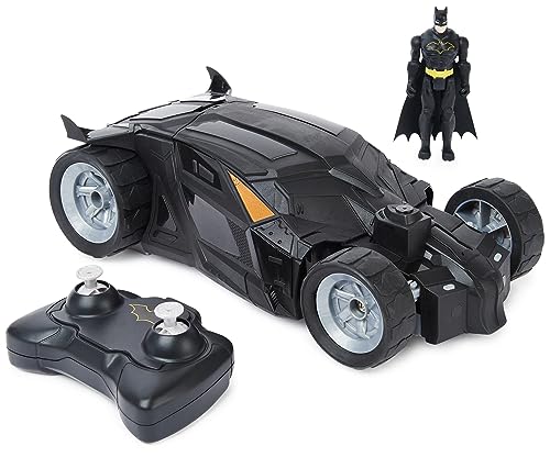 DC Comics Spin Master - Batman Batmobile mit Fernsteuerung (2,4 GHz), einfach zu Fahren, kompatibel mit den Batman-10cm-Figuren, mit Batman-Figur, Maßstab 1:20, ab 4 Jahren von DC Comics