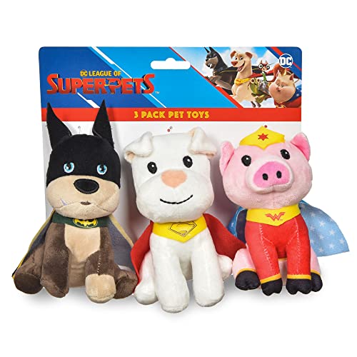 DC Super-Pets Plüschfigur Krypto, PB, Ace, 15,2 cm, 3 Stück | 3 Stück Hundespielzeug-Kollektion von Superpets Film mit Batman, Superman, Wonder Woman Pets Pack von DC Comics