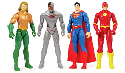 dc comics Super Helden Special Box Set 4 Figuren Action FLASH SUPERMAN CYBORG AQUAMAN SuperHeroes - Höhe 30 cm von DC Comics