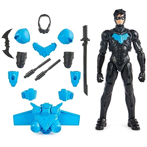 DC Comics, Batman Adventures Nightwing Actionfigur, 15 Rüstungszubehör, 17 Gelenkpunkte, 30,5 cm, Superhelden-Kinderspielzeug für Jungen und Mädchen von DC