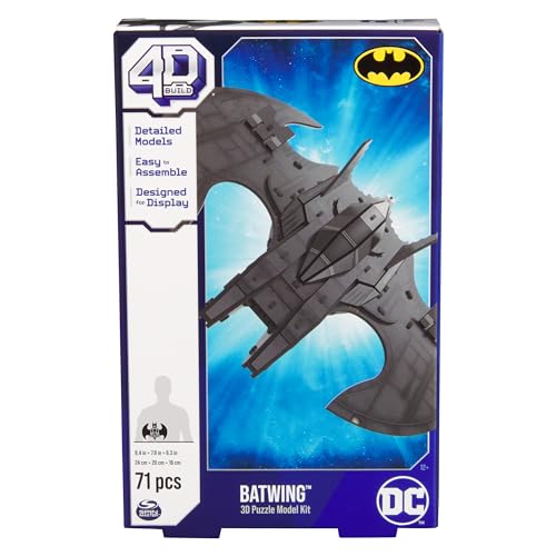 DC 4D Build – 3D-Puzzle Comics – Modell Batman 71 Teile – Mini-Batwing Batman de la Saga – Puzzle Erwachsene – Bauspiel zum Sammeln – Modell zum Bauen – Spiel für Kinder ab 12 Jahren von DC
