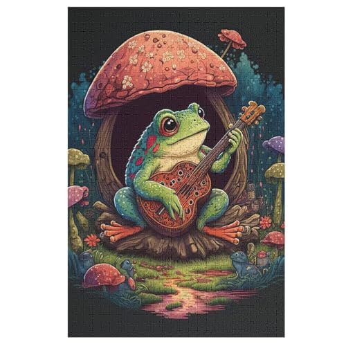1000 Teile Puzzle Für Jungen Und Mädchen, Standard-Puzzles Frosch Playing Gitarre, Familienspiele, 78×53cm von DCCCY