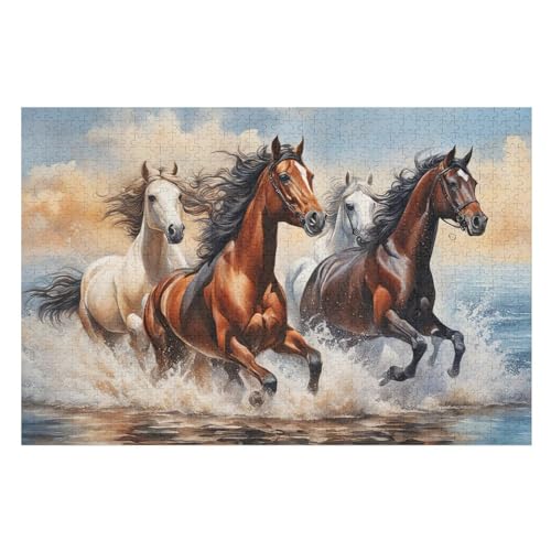 1000 Teile Puzzle Für Jungen Und Mädchen, Standard-Puzzles Horse, Familienspiele, （75×50cm） von DCCCY