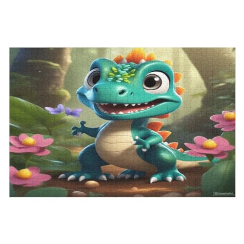1000-teiliges Puzzle Für Erwachsene, Dinosaurier Holzpuzzle, Gehirn-Herausforderung,Puzzles Spielzeugspiel （75×50cm） von DCCCY