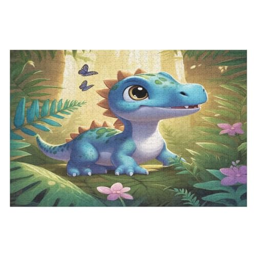 1000-teiliges Puzzle Für Erwachsene, Dinosaurier Holzpuzzle, Gehirn-Herausforderung,Puzzles Spielzeugspiel （75×50cm） von DCCCY