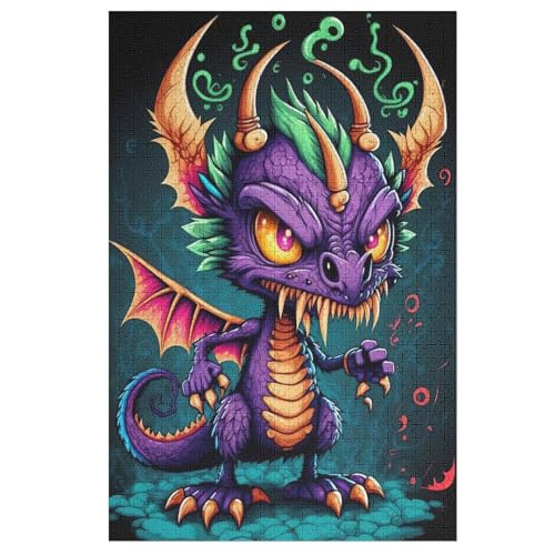 1000-teiliges Puzzle Für Erwachsene, Drache Holzpuzzle, Gehirn-Herausforderung,Puzzles Spielzeugspiel 78×53cm von DCCCY