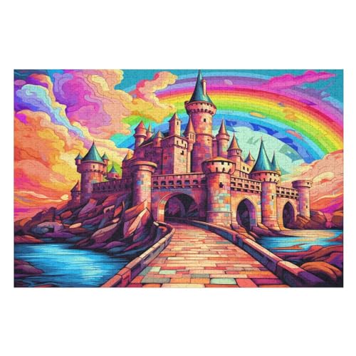 1000-teiliges Puzzles, Magic Schloss -Puzzle Für Erwachsene Kinder,Holzbrettpuzzle,Erwachsenenpuzzles,Geschenke （75×50cm） von DCCCY