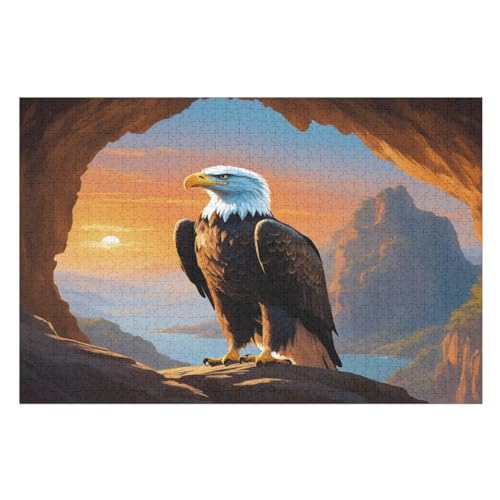 Adler 1000 Teile Puzzles Für Erwachsene,Holzpuzzle - Verringerter Druck Schwieriges Unmögliche Puzzle Für 12+ Kinder （75×50cm） von DCCCY