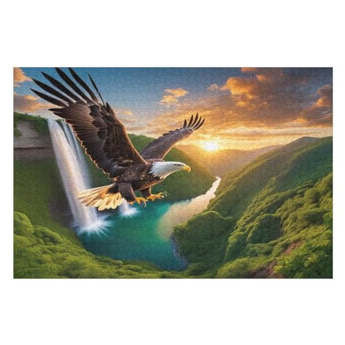 Adler Puzzles 1000 Teile Erwachsener Kniffel Spaß Für Die Ganze Familie, Holzpuzzle Kinder Erwachsene, Impossible Puzzle Schwer （75×50cm） von DCCCY
