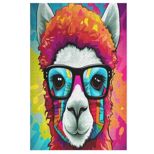 Alpakas Puzzles 1000 Teile Erwachsener Kniffel Spaß Für Die Ganze Familie, Holzpuzzle Kinder Erwachsene, Impossible Puzzle Schwer 78×53cm von DCCCY