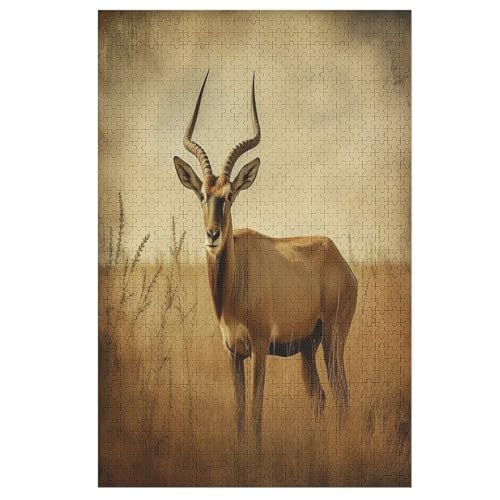 Antilope Puzzles 1000 Teile Erwachsener Kniffel Spaß Für Die Ganze Familie, Holzpuzzle Kinder Erwachsene, Impossible Puzzle Schwer 78×53cm von DCCCY