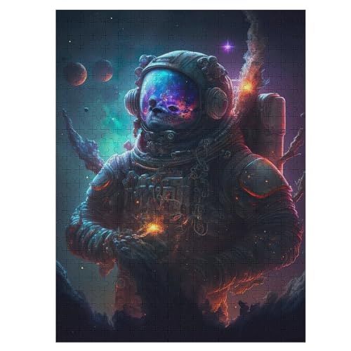 Astronaut 500 Teile Puzzles Für Erwachsene, Impossible Puzzle, Geschicklichkeitsspiel Für Die Ganze Familie, Kinder Holzpuzzle 55×41cm von DCCCY