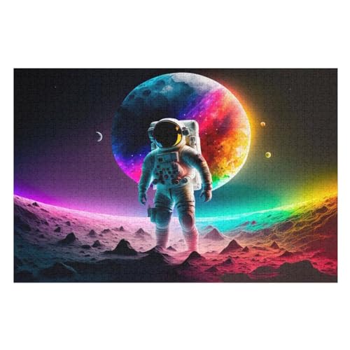 Astronaut Puzzle Für Erwachsene,1000-teiliges Puzzles, Für Kinder,Holzpuzzle,Lernspielzeug, （75×50cm） von DCCCY
