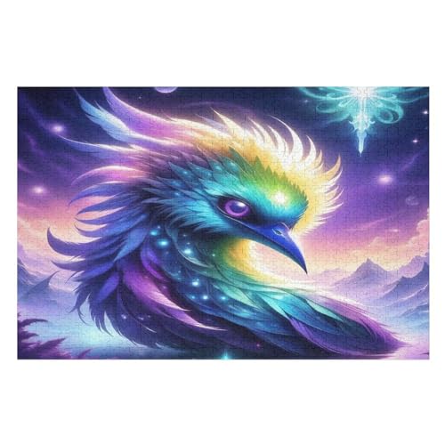 Bunter Vogel Puzzles 1000 Teile Erwachsener Kniffel Spaß Für Die Ganze Familie, Holzpuzzle Kinder Erwachsene, Impossible Puzzle Schwer （75×50cm） von DCCCY