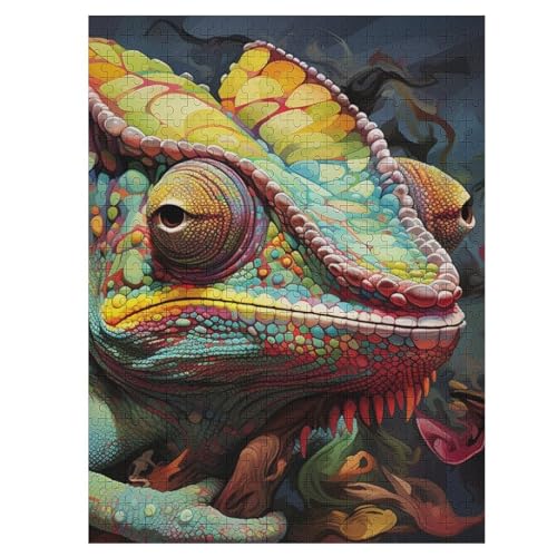 Chamäleon Holzpuzzle 500 Teile Klassische Puzzles Erwachsene Kinder Puzzle DIY Kit Holzspielzeug Einzigartiges Geschenk 55×41cm Chamäleon Holzpuzzle 500 Teile Klassische Puzzles Erwachsene Kinder Puzzle DIY Kit Holzspielzeug Einzigartiges Geschenk 55×41cm von DCCCY