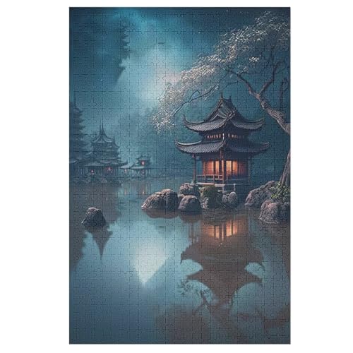 Chinesische Landschaft 1000 Teile Puzzles Für Erwachsene Holzpuzzle Familienpuzzlespiel Stressabbau-Puzzle Für Erwachsene Kinder Ab 12 Jahren 78×53cm von DCCCY