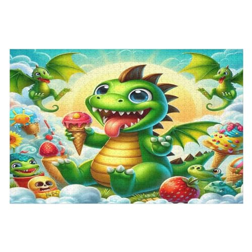 Cute Flugsaurier 1000 Teile Premium-Puzzles Für Erwachsene Kinder- Holzpuzzles Spaß Und Lernspiele - Perfekte Puzzle-Geschenke （75×50cm） von DCCCY